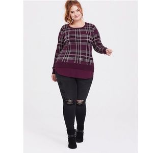 Torrid Burgundy Plaid Pullover Sweater [Size 5]